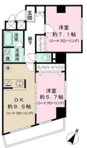 ブールバード白山 502号室 間取り図