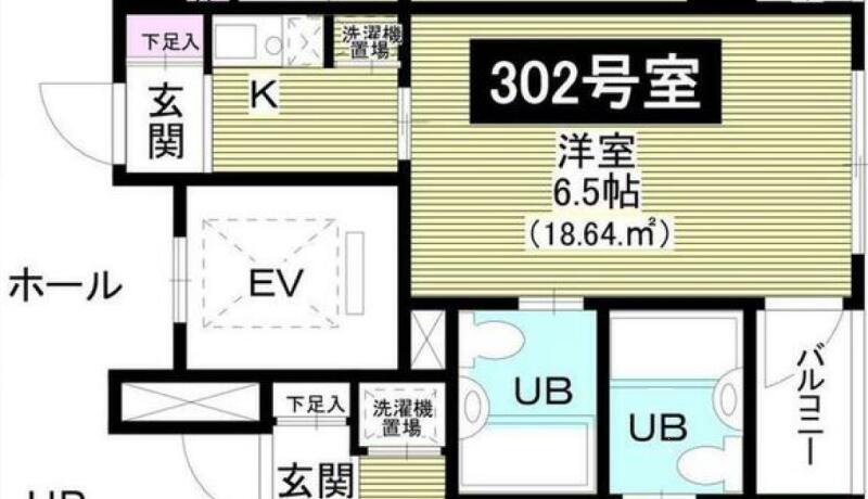 アクア江戸川橋 302号室 間取り図