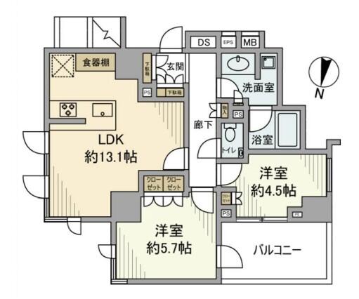 ブランズ文京小石川パークフロント 601号室 間取り図