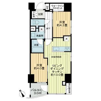 イクシア文京千駄木 302号室 間取り図