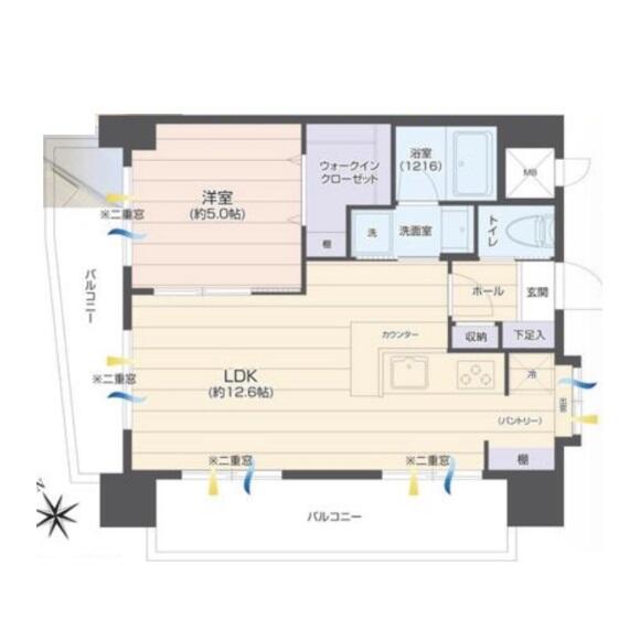 モナークマンション後楽園 404号室 間取り図