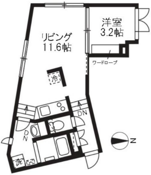 アレーロ江戸川橋 203号室 間取り図