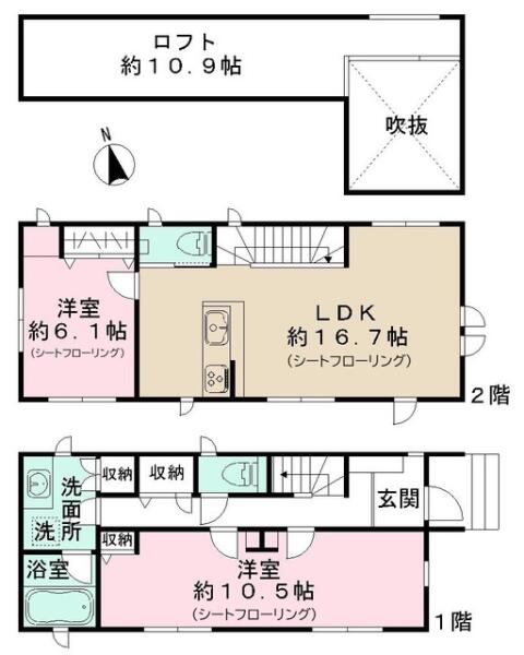 関口1丁目ハウス  間取り図