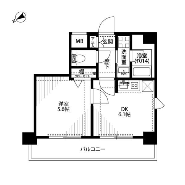 プレール・ドゥーク文京白山 601号室 間取り図