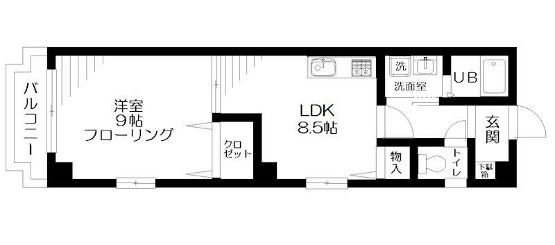 ミレナリオ新御徒町 702号室 間取り図