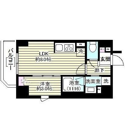 レガシア御茶ノ水 202号室 間取り図