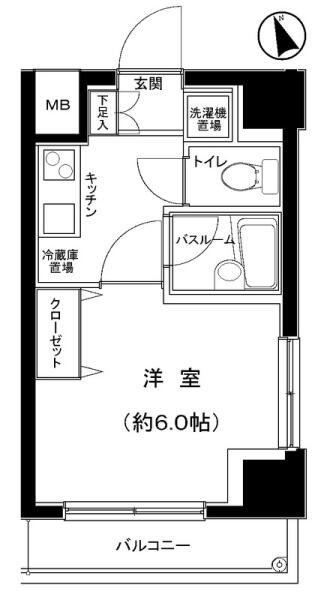 グランフォース早稲田 502号室 間取り図