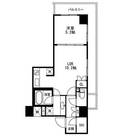 クオリア後楽園 216号室 間取り図