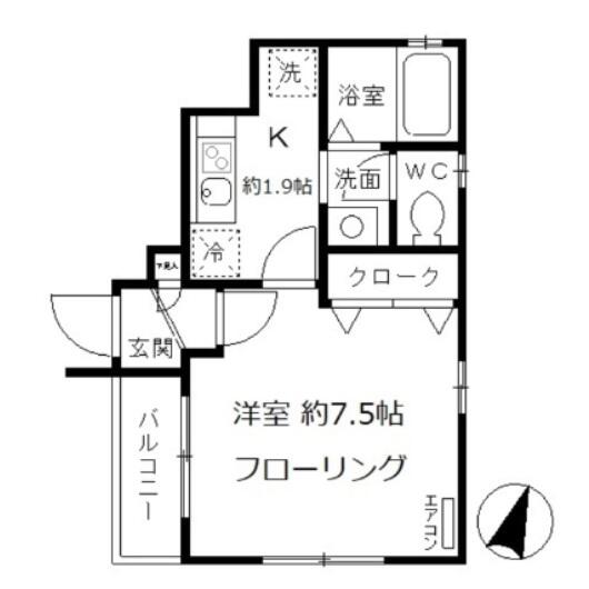 コリーヌ白山 1F 間取り図