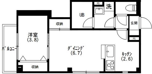 プランドール小石川 103号室 間取り図