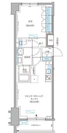 パークアクシス文京本郷 410号室 間取り図